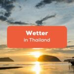 Sonnenuntergang am Strand zeigt das angenehme Wetter in Thailand