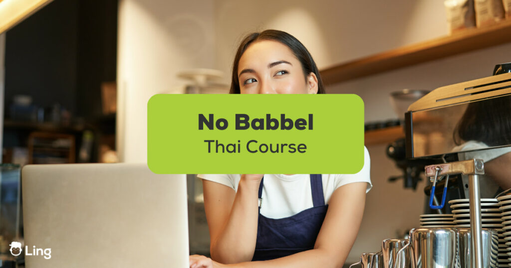 No Babbel Thai Course - A photo of a girl using her laptop inside her office