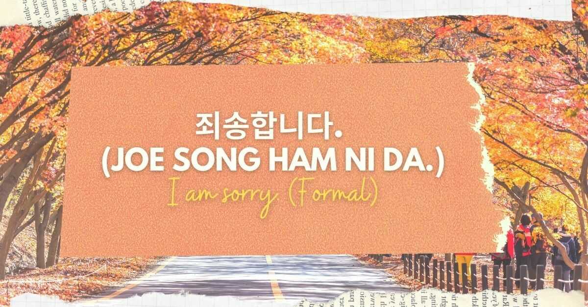 Language korean sorry in How to