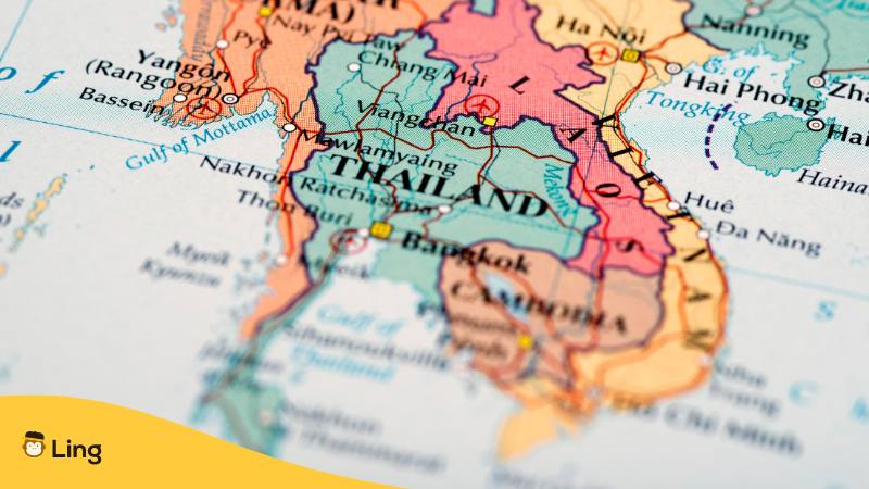 Karte von Thailand und Nachbarland Laos