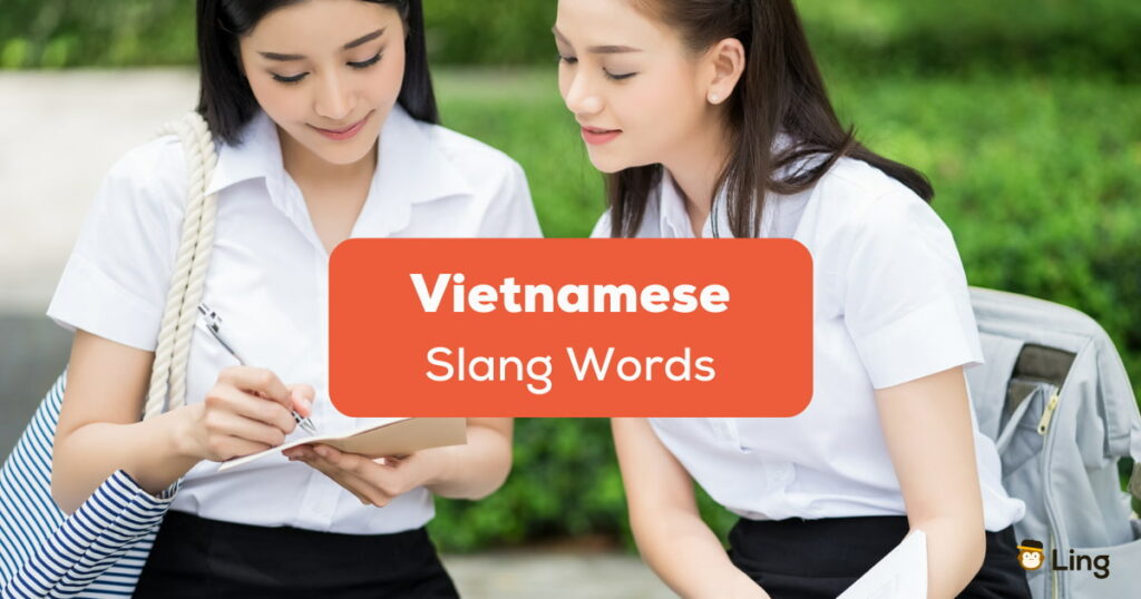 Vietnamese Girls in Uniform talking to each other using Vietnamese Slang Words