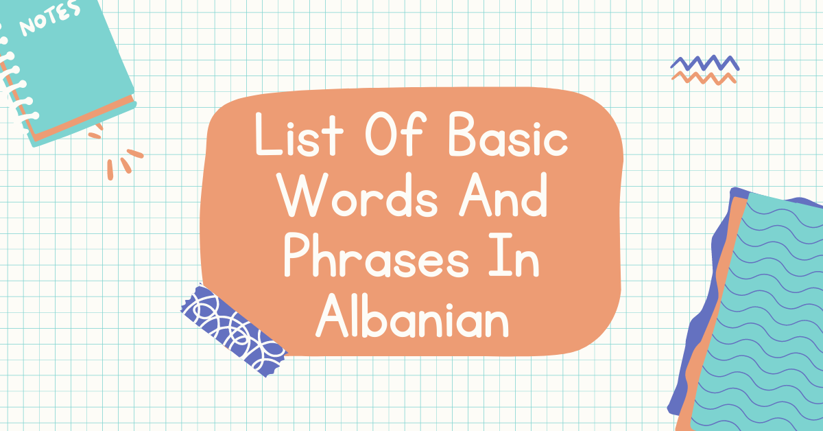 Words And Phrases In Albanian