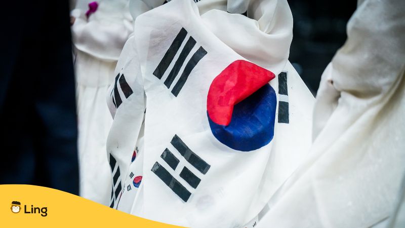 Bedeutung von Farben Blau und Rot in der Nationalflagge Südkoreas