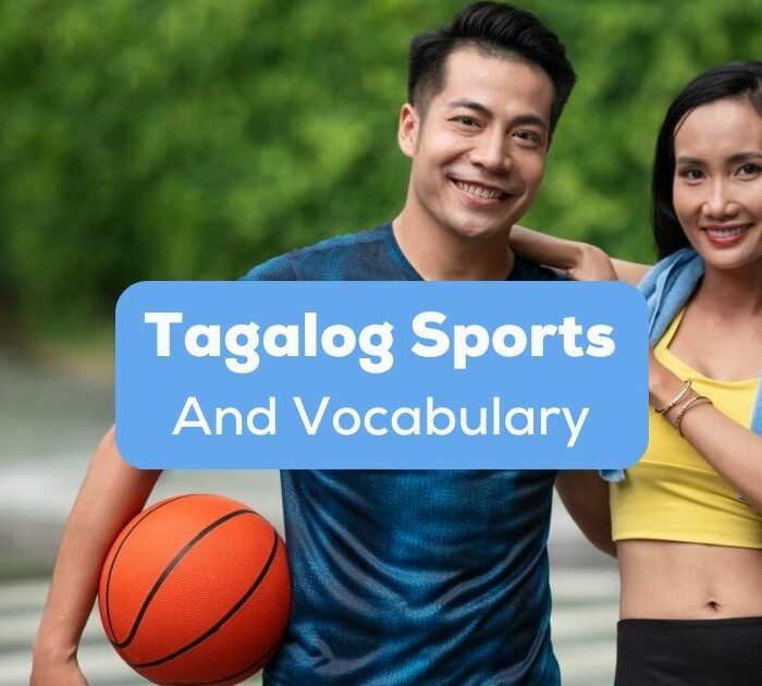 Tagalog sports - A photo of a man and woman with a basketball.