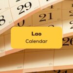 Lao calendar - A photo of a calendar
