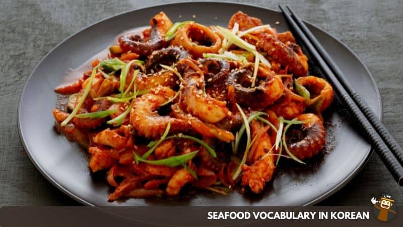 Squid - 오징어 (Ojingeo)-Seafood-Vocabulary-In-Korean-Ling