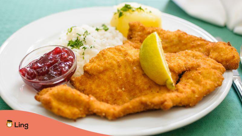 German Food Schnitzel is very popular with the locals