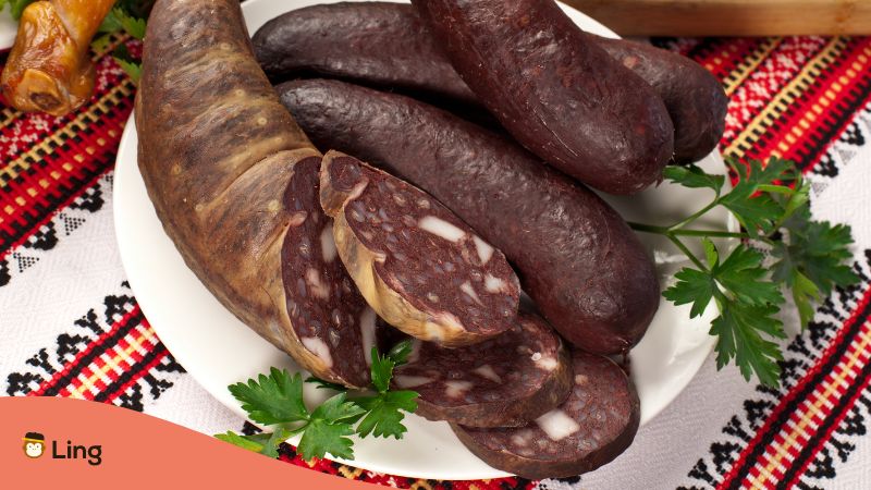 German Black sausages are part of the German Traditional Meal called Himmel und Erde