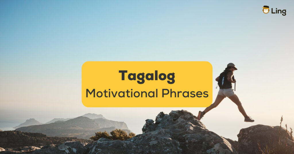 Tagalog Motivational Phrases - A photo of a woman on rock