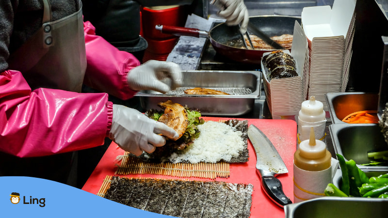 Korean street food Gimbap