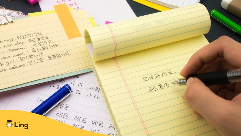 Koreanisches Schriftsystem Hangul schreiben lernen