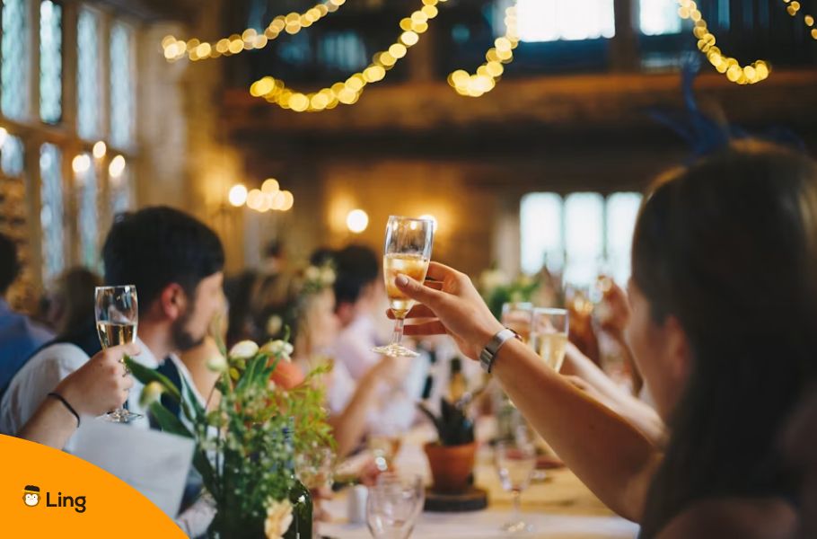 People Toasting During A Celebration