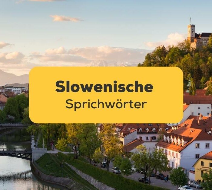 Blick auf die slowenische Haupstadt Ljubljana, lerne slowenische Sprichwörter mit Ling