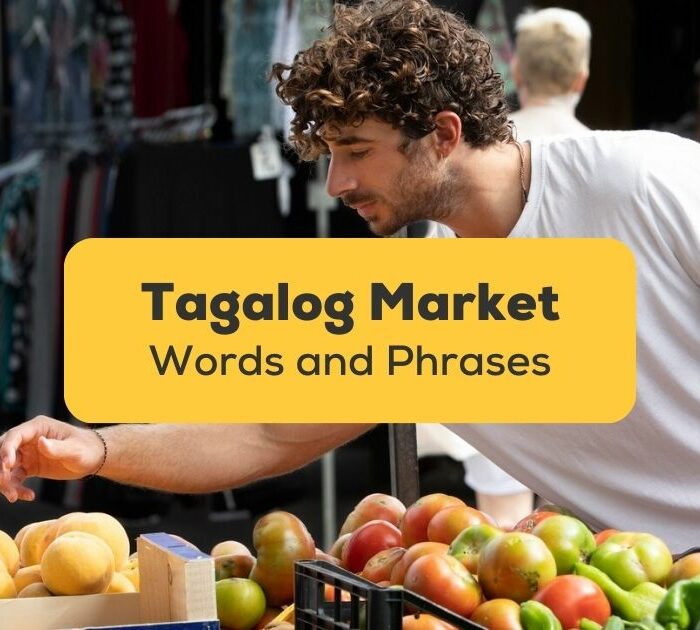 Tagalog market words and phrases - man buying fruits