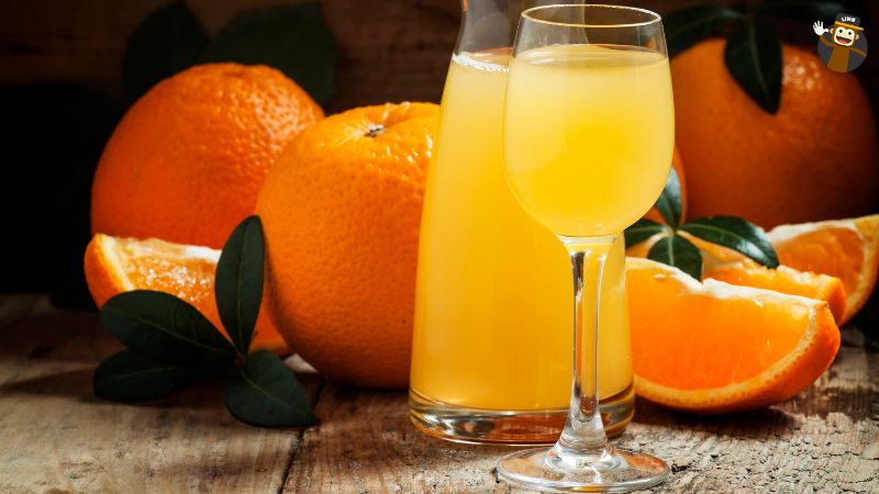 A glass of orange liqueur.