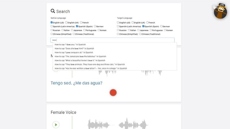 Speechling search tool