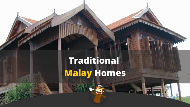 household items in malay - A photo of a wooden house