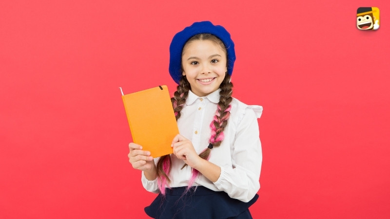 girl studying the french language