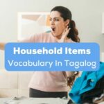 household items vocabulary in Tagalog - A photo of a mother holding an iron.