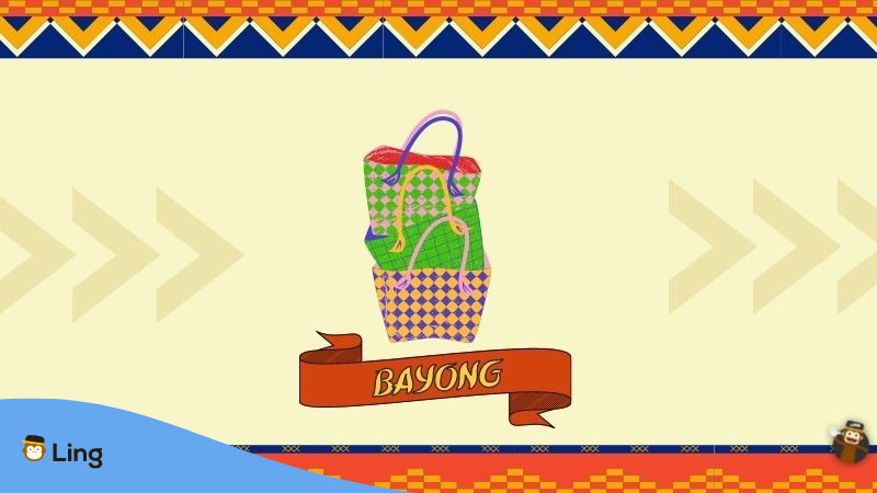 household items vocabulary in Tagalog - A photo of a bayong