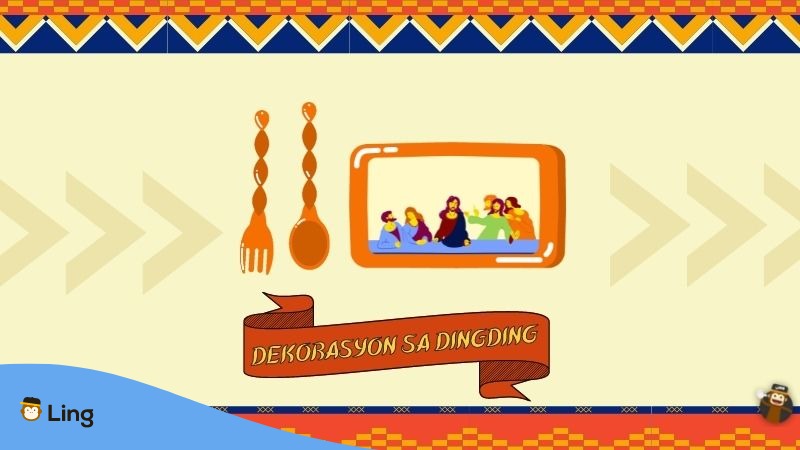 household items vocabulary in Tagalog - A photo of a dekorasyon sa dingding
