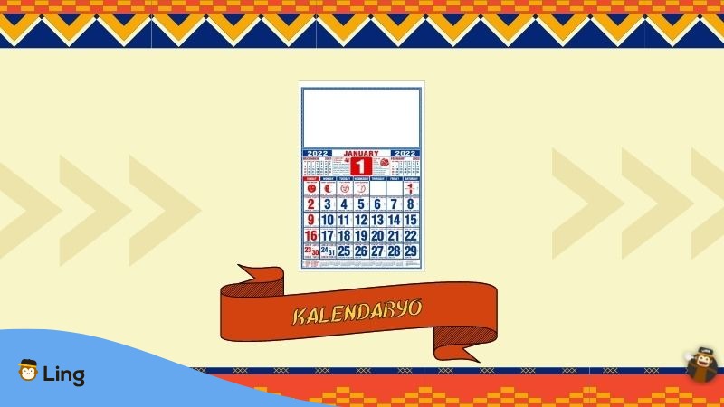 household items vocabulary in Tagalog - A photo of a kalendaryo
