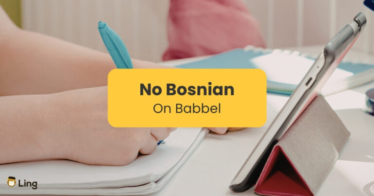 No Bosnian On Babbel - Someone Learning A Language With A Tablet And A Notebook