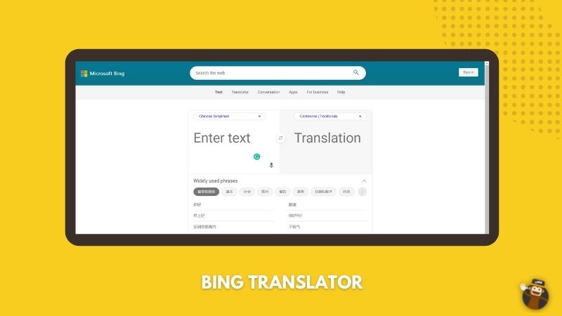 Bing Translator- Mandarin to Cantonese Translator 
