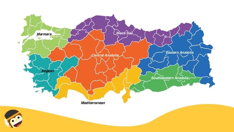 regional map of Turkey