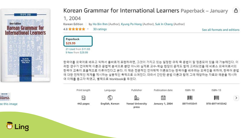 books to learn Korean Grammar For International Learners