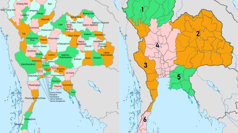 77 Provinzen in Thailand