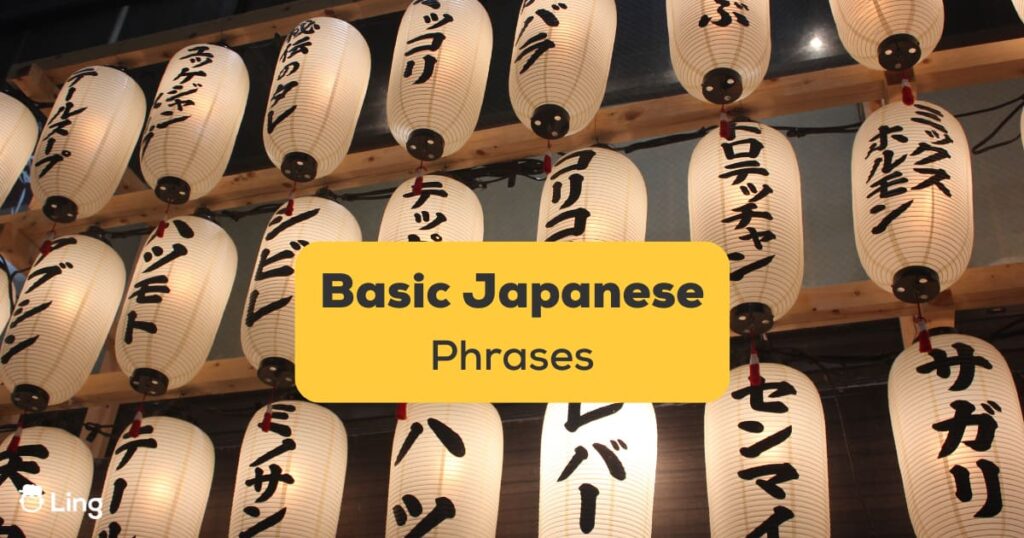 Japanese Paperlanterns, text that sayzs basic japanese phrases