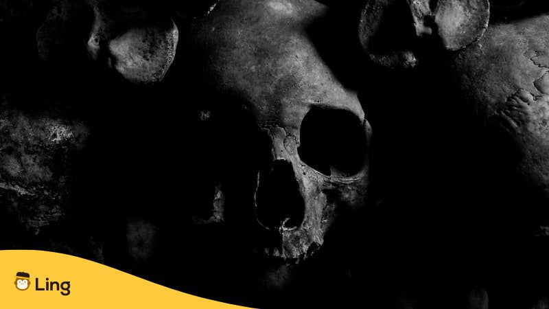 Irish ghost stories-ling app-scary skull