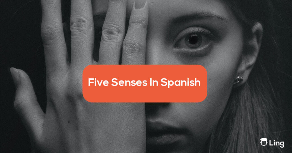 Girl covering her face-five senses in spanish