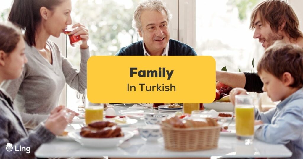 A Turkish family having breakfast together