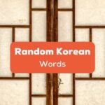 Random Korean Words
