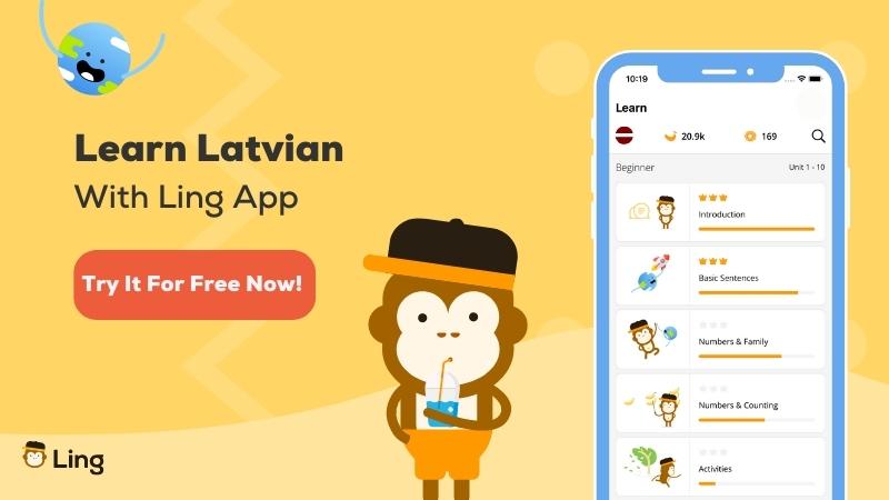 Learn Latvian With Ling app - CTA