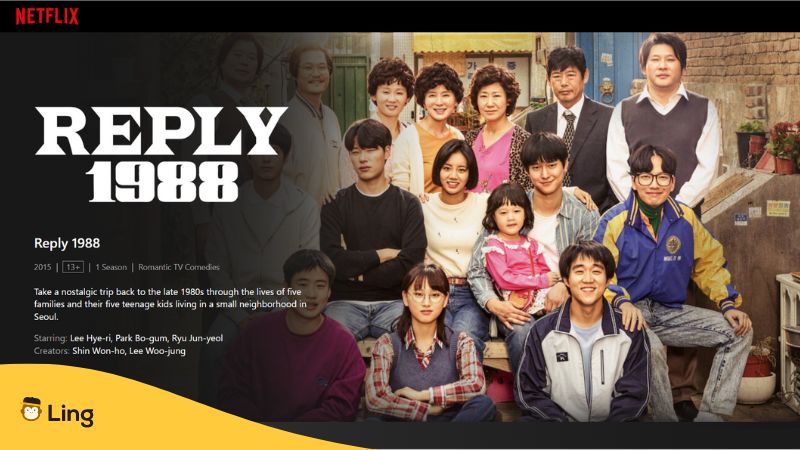 Korean shows on netflix-Ling-Reply 1988