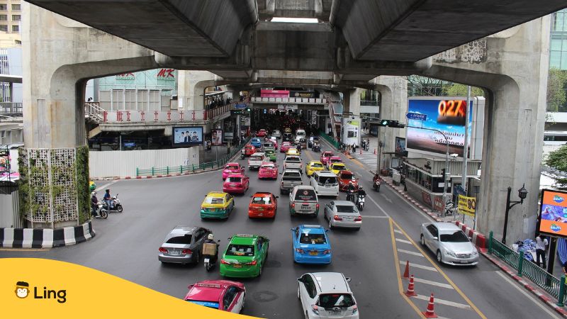 Straßenverkehr in Bangkok, Thailand