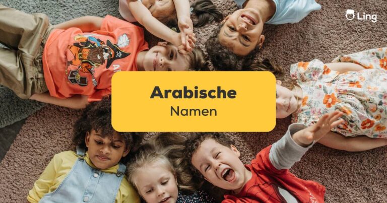 7 Kinder Liegen Mit Ihren Köpfen Aneinander Auf Dem Boden Und Haben Arabische Namen. Entdecke Auch Du Die Schöne Und Bedeutungsvolle Arabische Namen