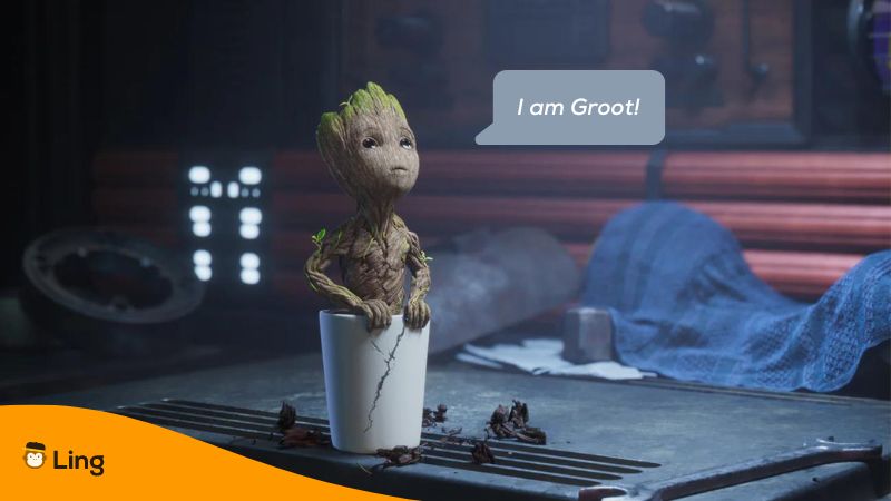 I am Groot - verbs in portuguese