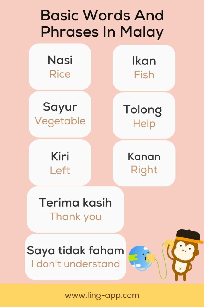 Learn Basic Words And Phrases In Malay with the Ling app