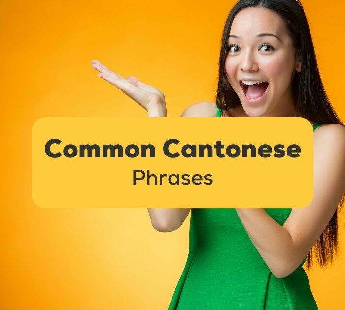 A girl learning common Cantonese phrases with Ling app.
