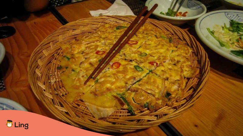 Korean food haemul pajeon