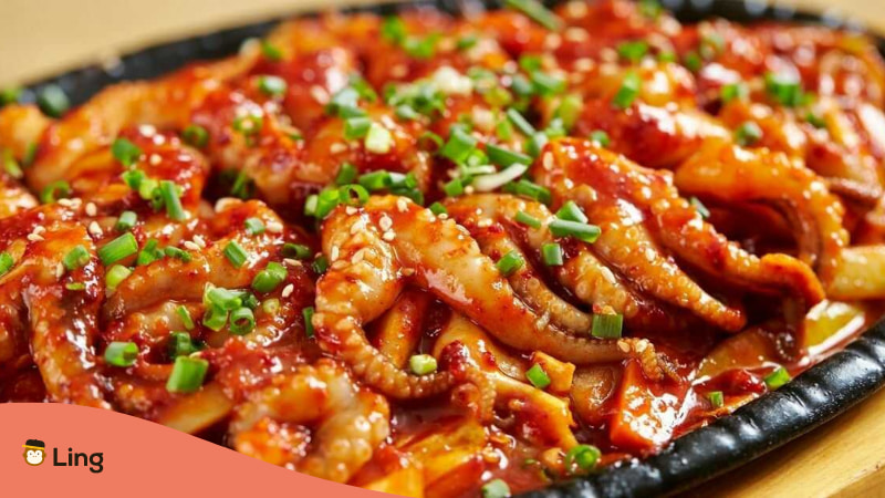 Korean food nakji bokeum