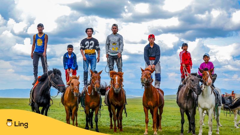 How many horseman can you count in Mongolian?