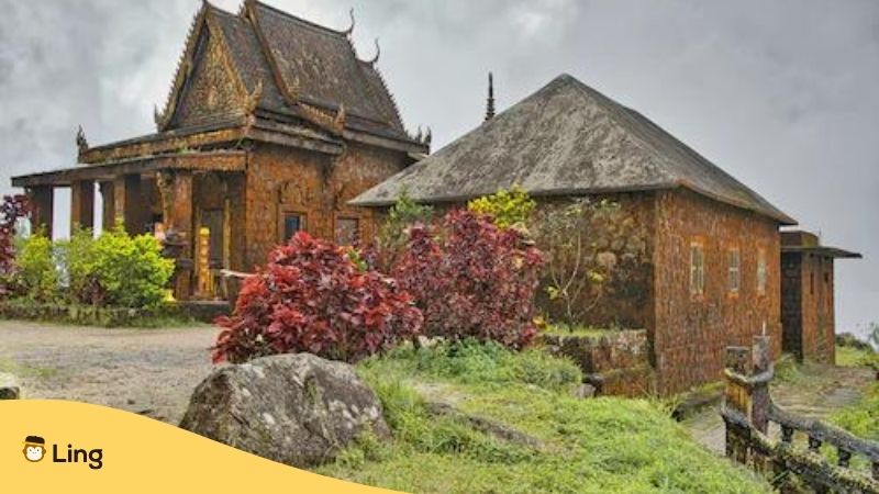 Haunted Places In Cambodia. Temple and Houses at Boker Hill Station.