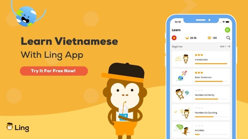 Learn unique Vietnamese words with Ling app.