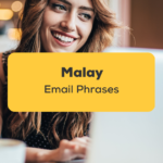 Malay Email Phrases_ling app_learn Malay_Lady typing an email
