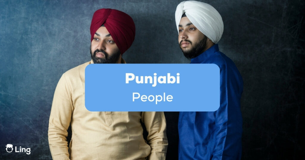 Two Punjabi people wearing their traditional pagri.